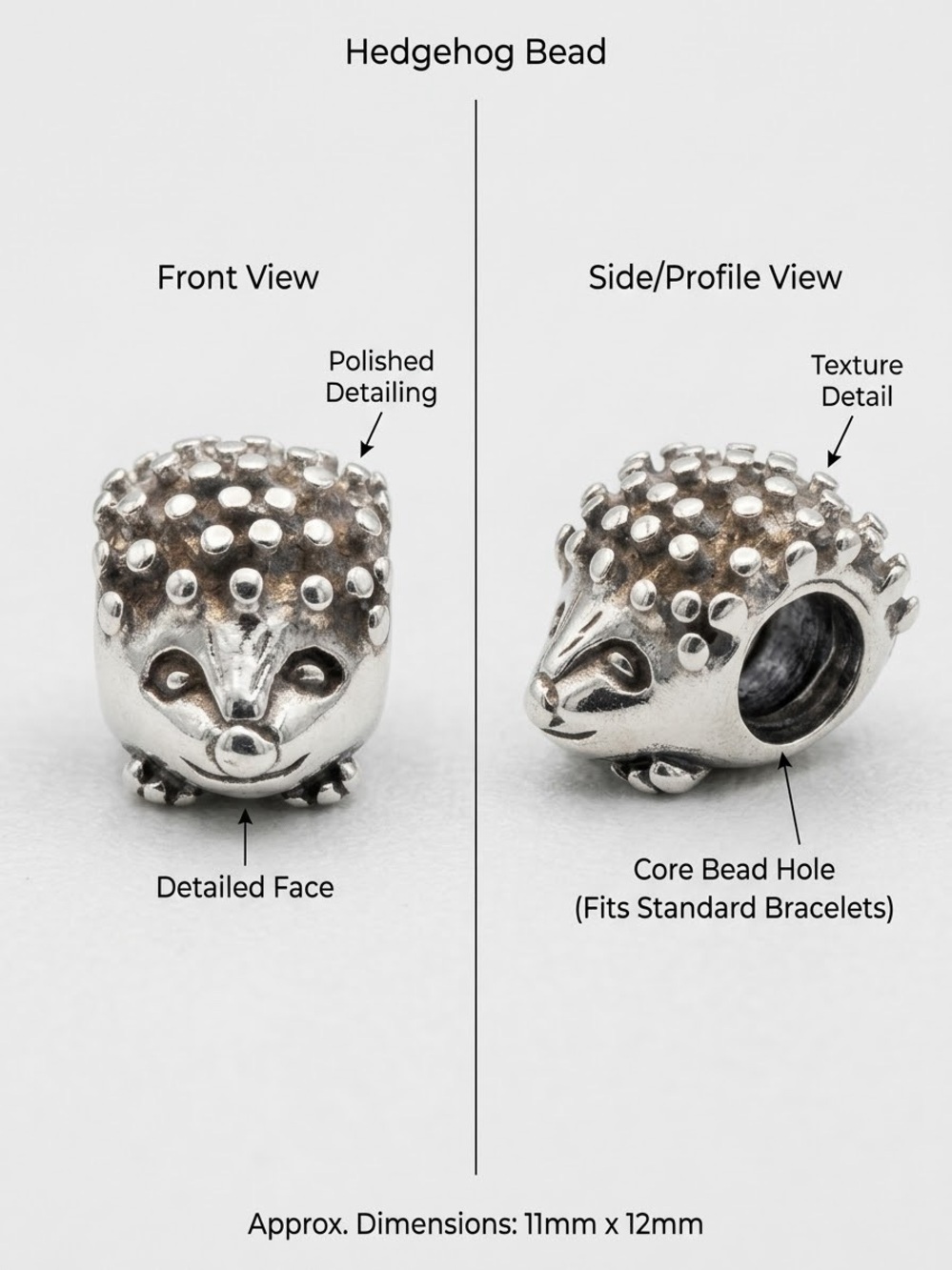 Authentic Pandora Hedgehog Porcupine Charm 790333 Retired
